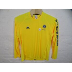 Adidas Boston Marathon 2009 Shirt Mens XL Yellow Long Sleeve Climacool Formotion